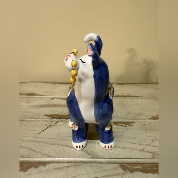 Vintage Whimsiclay Bees Cat By Amy Lacombe, Hand Painted, Annaco Creations, 2002 - Picture 2 of 9